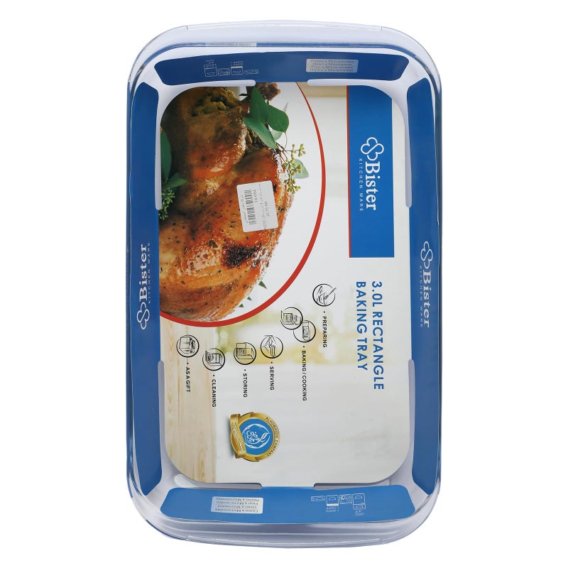 Bister Rectangle Baking Tray, Made of High-Quality, Clear, 3 Liters - Image 5